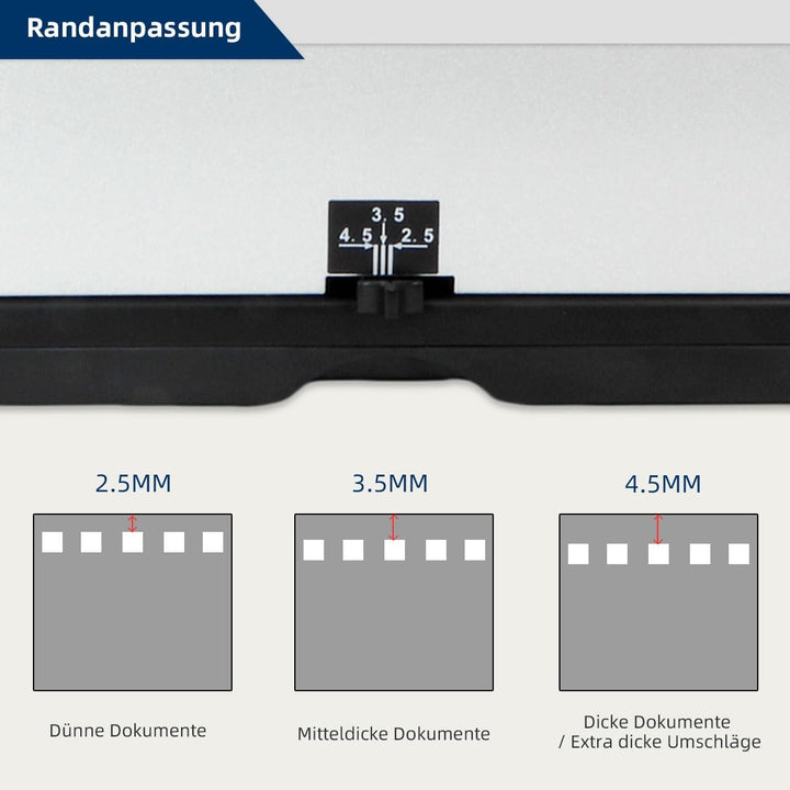 RAYSON Drahtbindemaschine, 2:1 Teilung, 23 Löcher, 200 Blatt Bindekapazität, 12 Blatt Stanzkapazität