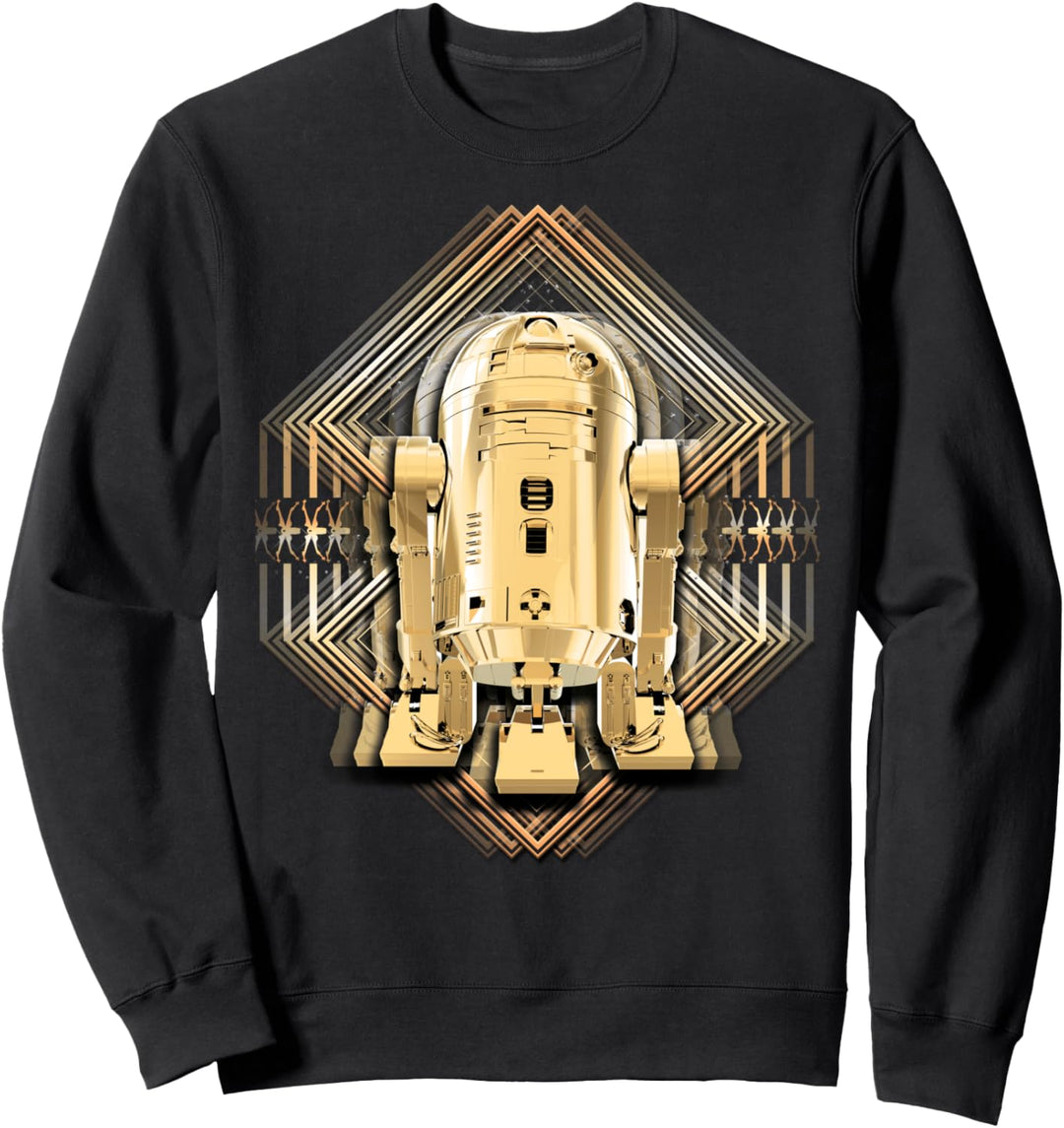 Star Wars The Last Jedi Shaky Gold R2-D2 Portrait Sweatshirt