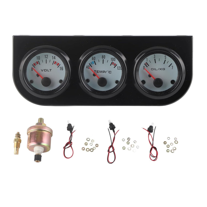 Universal-Auto-Triple-Manometer-Kit, KIMISS Multifunktions-Öldruckmesser Wassertemperatur + Volt + Ö