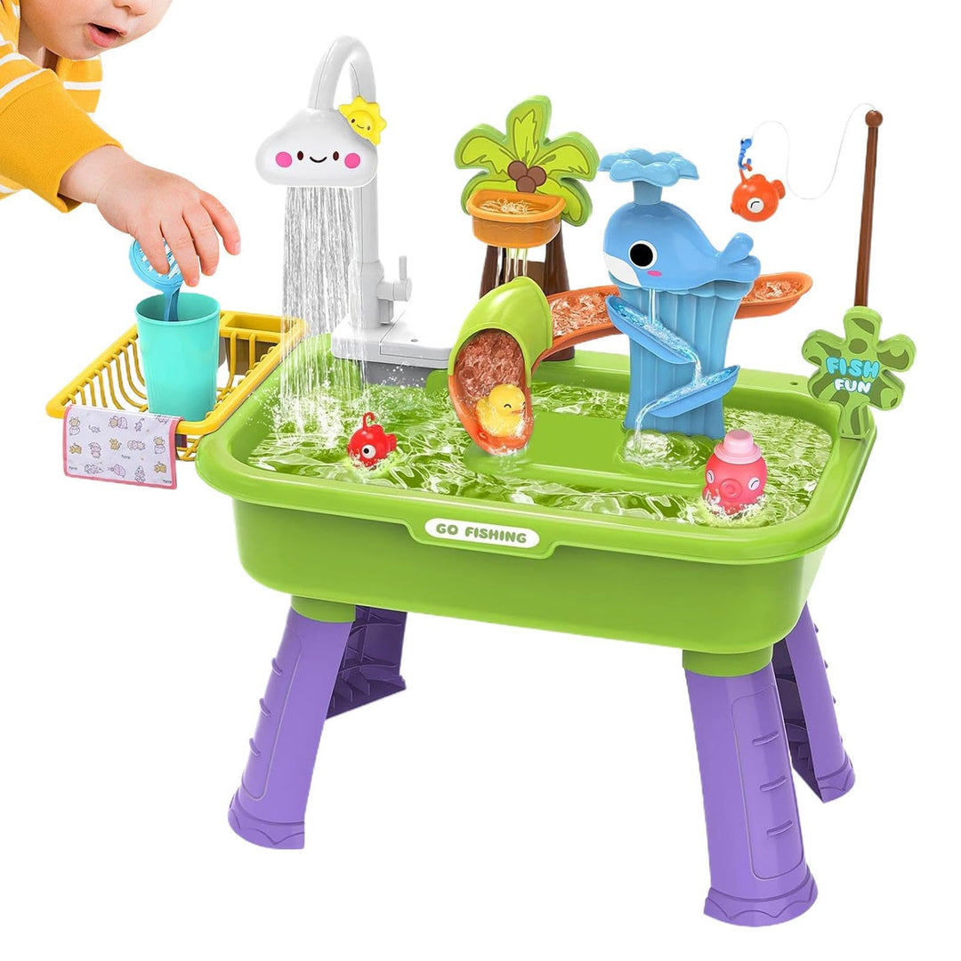 Spielzeugspüle mit fliessendem Wasser, elektrisch, batteriebetrieben, mit Rutsche, für Kinder zwisch