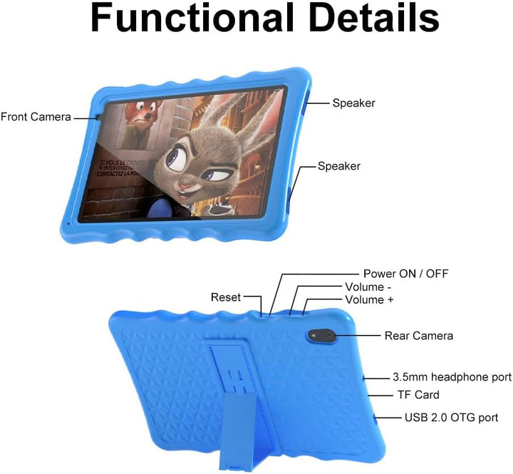 Kinder Tablet 10 Zoll, Android 13 Tablet für Kinder, 4GB RAM+32GB ROM, 1280x800 LCD Touchscreens, 50