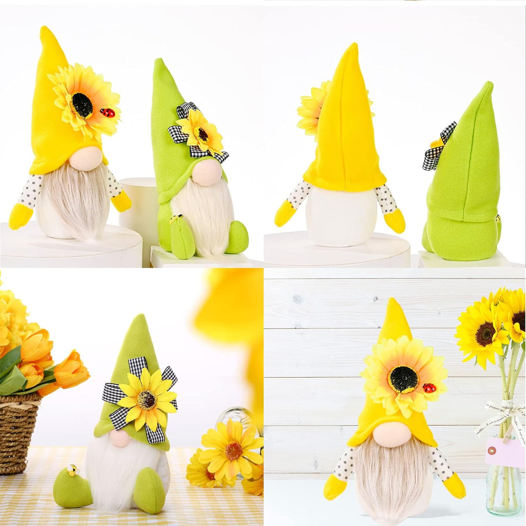 ENLACE Frühling Sonnenblume Biene Wichtel, Handgefertigte Gefüllte Gesichtslose Puppe Zwerg Dekorati