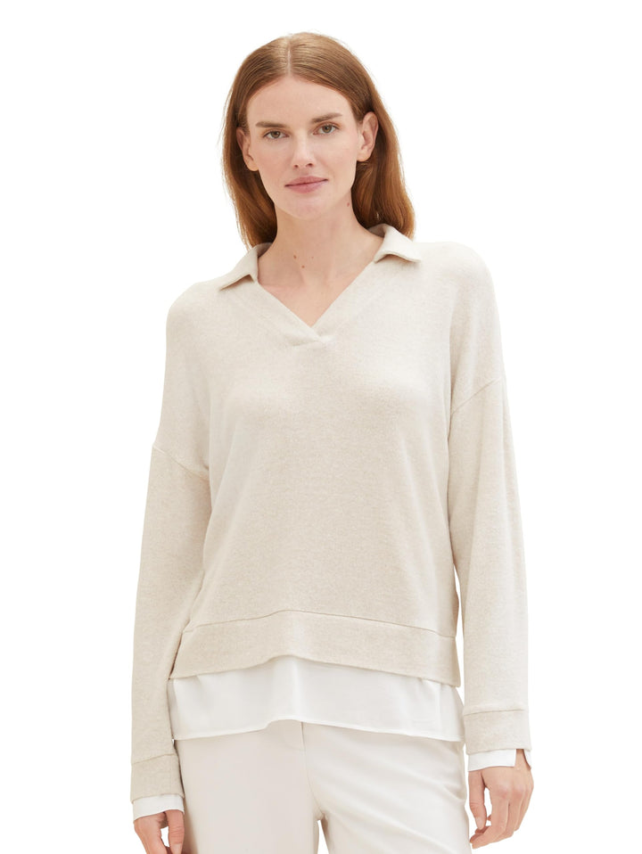 TOM TAILOR Damen T-Shirt, 33962 - Doeskin Melange