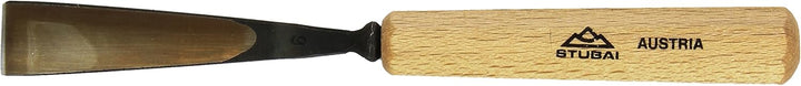 STUBAI Stemmeisen Stechbeitel Serie 52 - Form 6 | Gerades Hohleisen - 20 mm, mit Holzgriff, für Figu