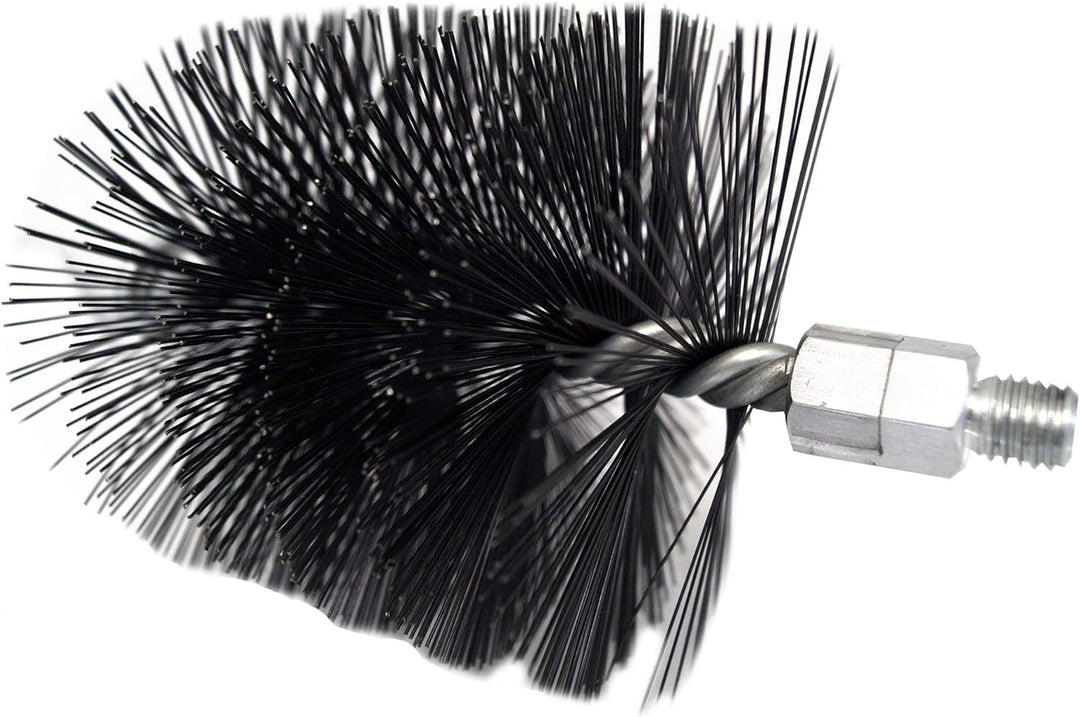 FIREFIX 2036/5 Ofenrohrbürste aus Stahldraht mit M12 Aussengewinde, 150 mm Durchmesser, Schwarz