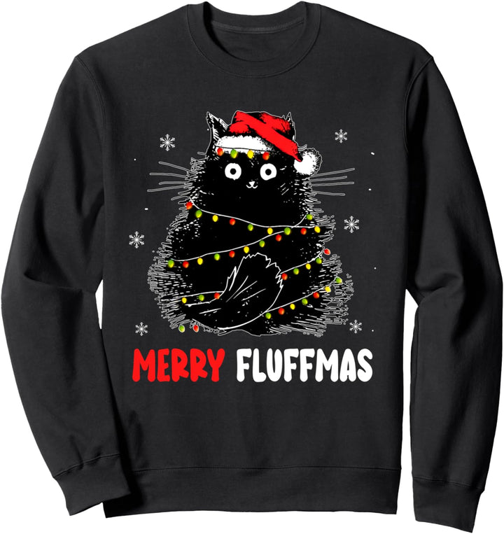 Merry Fluffmas Catmas Süsse mürrische Katzen Meowy Kitty Xmas Sweatshirt