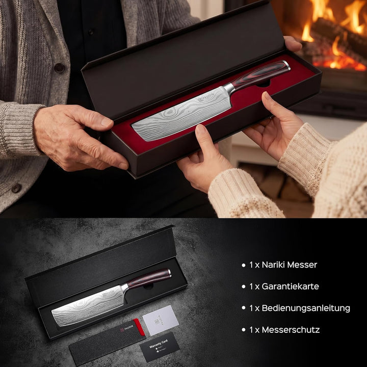 PAUDIN Japanisches messer, Klingenlänge 17cm nariki messer Hackmesser Kochmesser aus hochwertigem Ed