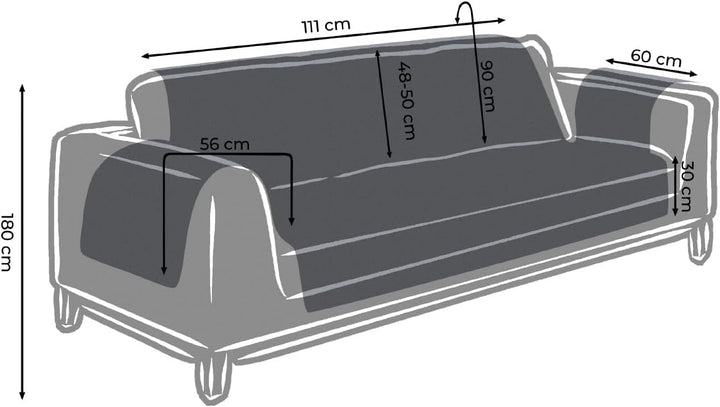 BIANCHERIAWEB Antirutsch-Sofabezug, wasserdicht, gesteppt, Python, Imperial, 2-Sitzer, Taupe Taupe 2