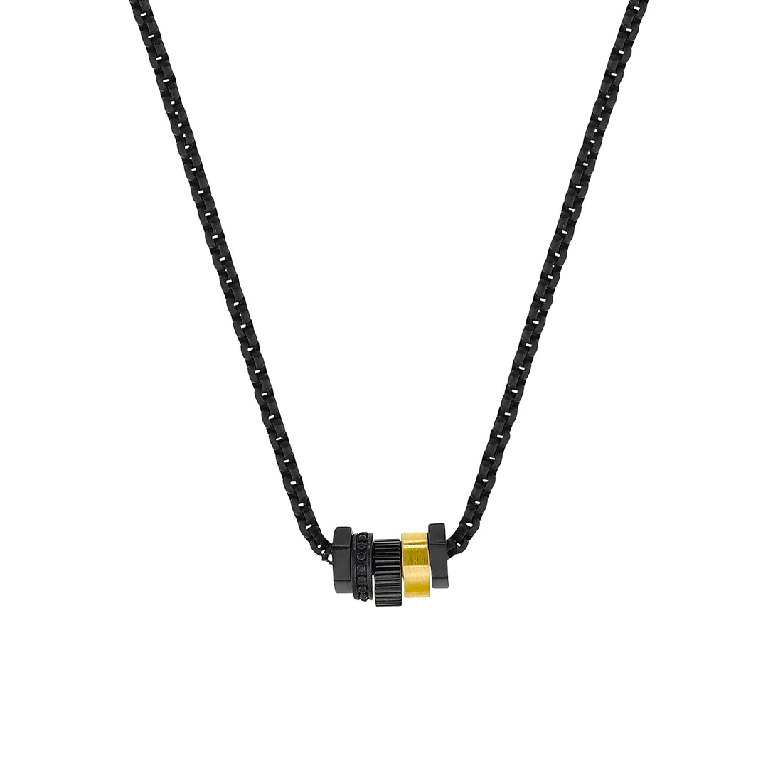 s.Oliver Kette mit Anhänger Edelstahl Herren Halsschmuck, 50+5 cm, Bicolor, Kommt in Schmuck Geschen