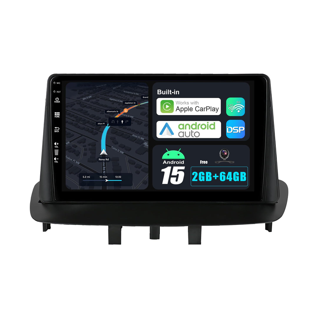 Android 15 Autoradio Passt für Renault Megane 3 (2008-2014)- Kabellos Carplay + Android Auto - Rückf