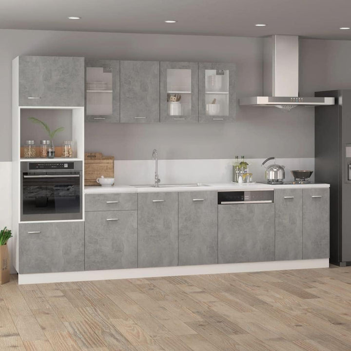homiuse Hängeglasschrank Betongrau 40x31x60 cm Holz KüChenschrank HäNgeschrank KüChe Vorratsschrank
