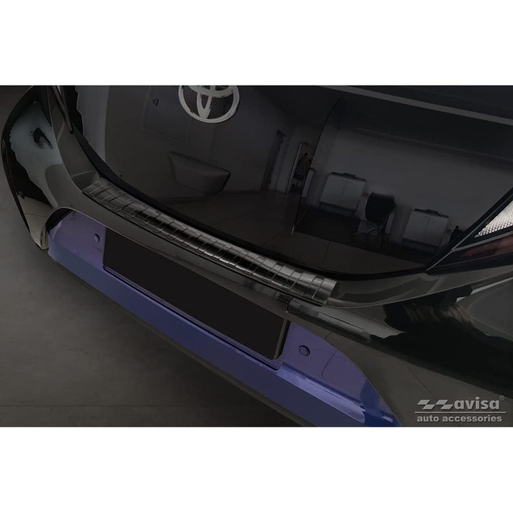 Avisa Schwarz Edelstahl Heckstossstangenschutz kompatibel mit Toyota Aygo X 2022- &