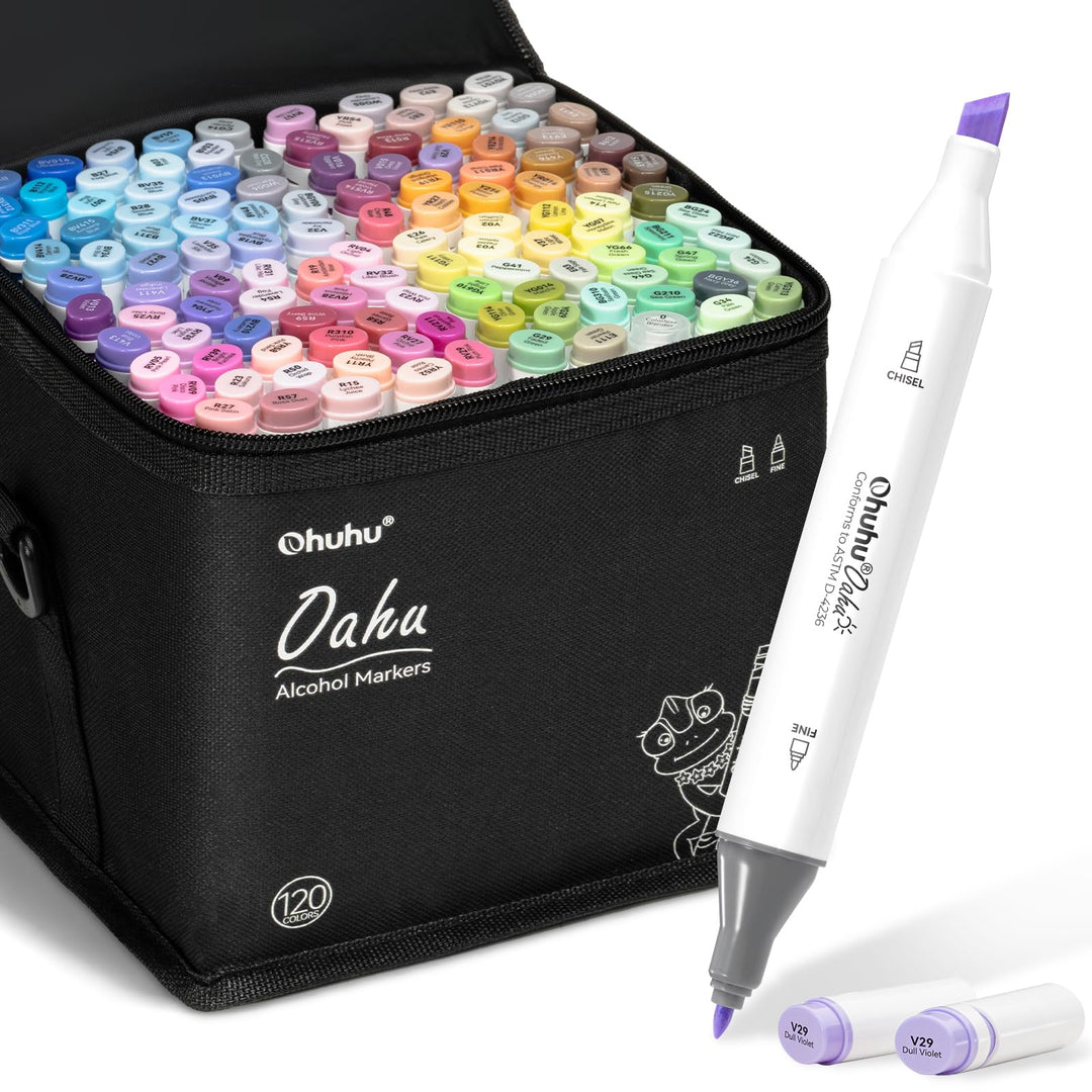 Ohuhu Graffiti Stift 120 Farben Permanent Marker, Stiften Marker Pen verdoppelt spitzt Kunst Sketch