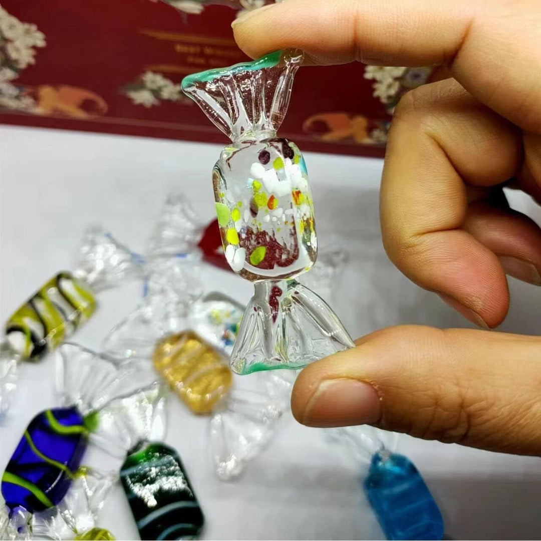 20 Stück handgefertigte Glasbonbons Dekor Vintage-Stil aus Muranoglas, für Zuhause, Party, Hochzeit,