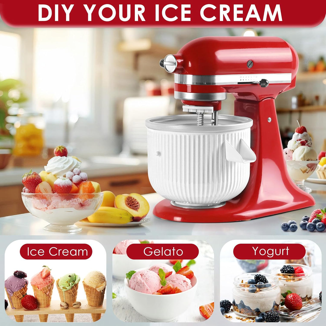 Eismaschinen-Aufsatz für KitchenAid-Mixer, passend für KitchenAid 4,5/5QT- und 6QT-Standmixer, Froze