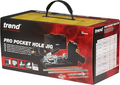 Trend Professional Pocket Hole Jig Kit mit Aufbewahrungstasche und 100 gemischten Schrauben, PH/JIG/