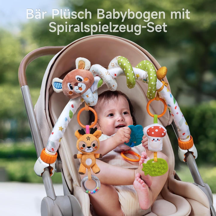 TUMAMA Babybogen Kinderwagen Mit Spirale Spielzeug Baby 0 3 6 9 12 Monate Babybogen Kinderbett Spiel