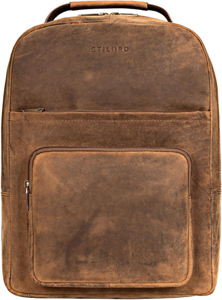 STILORD 'Glover' Business Lederrucksack für 15,6 Zoll Laptop Rucksack für Damen und Herren DIN A4 Of