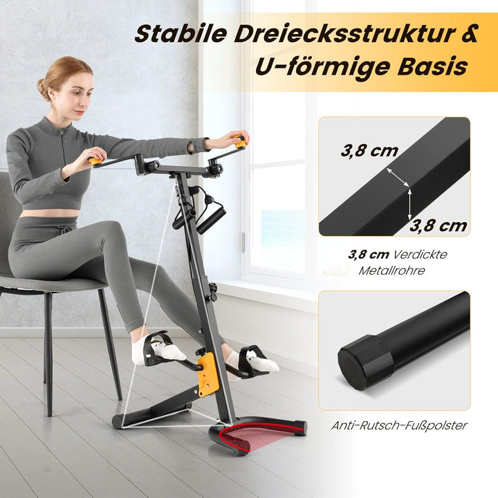 GOPLUS Pedaltrainer Senioren, Bewegungstrainer Arm- und Beintrainer mit Handgriff & Widerstand, Ergo