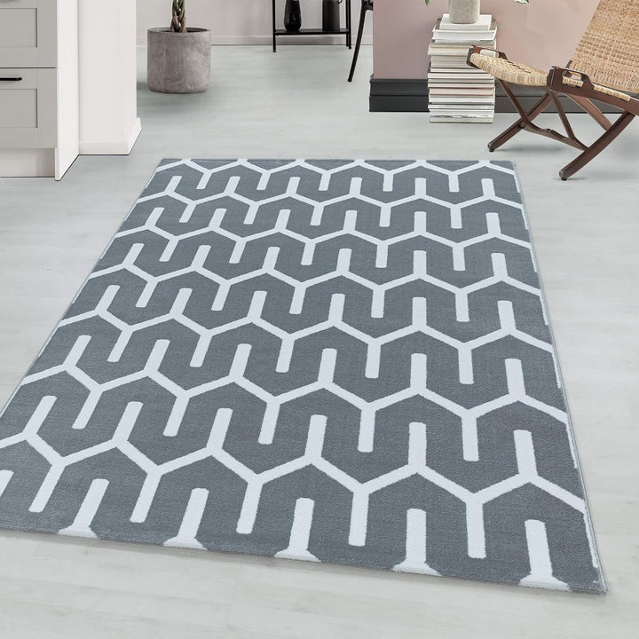 Kurzflor Wohnzimmerteppich Geometrisch Muster Soft Flur Teppich Wohnzimmer Schlafzimmer Flur Pflegel