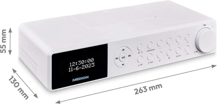 MEDION E6660 Küchen Unterbauradio (DAB+ Küchenradio, PLL UKW Radio, Bluetooth, LED Lichtleiste, Unte