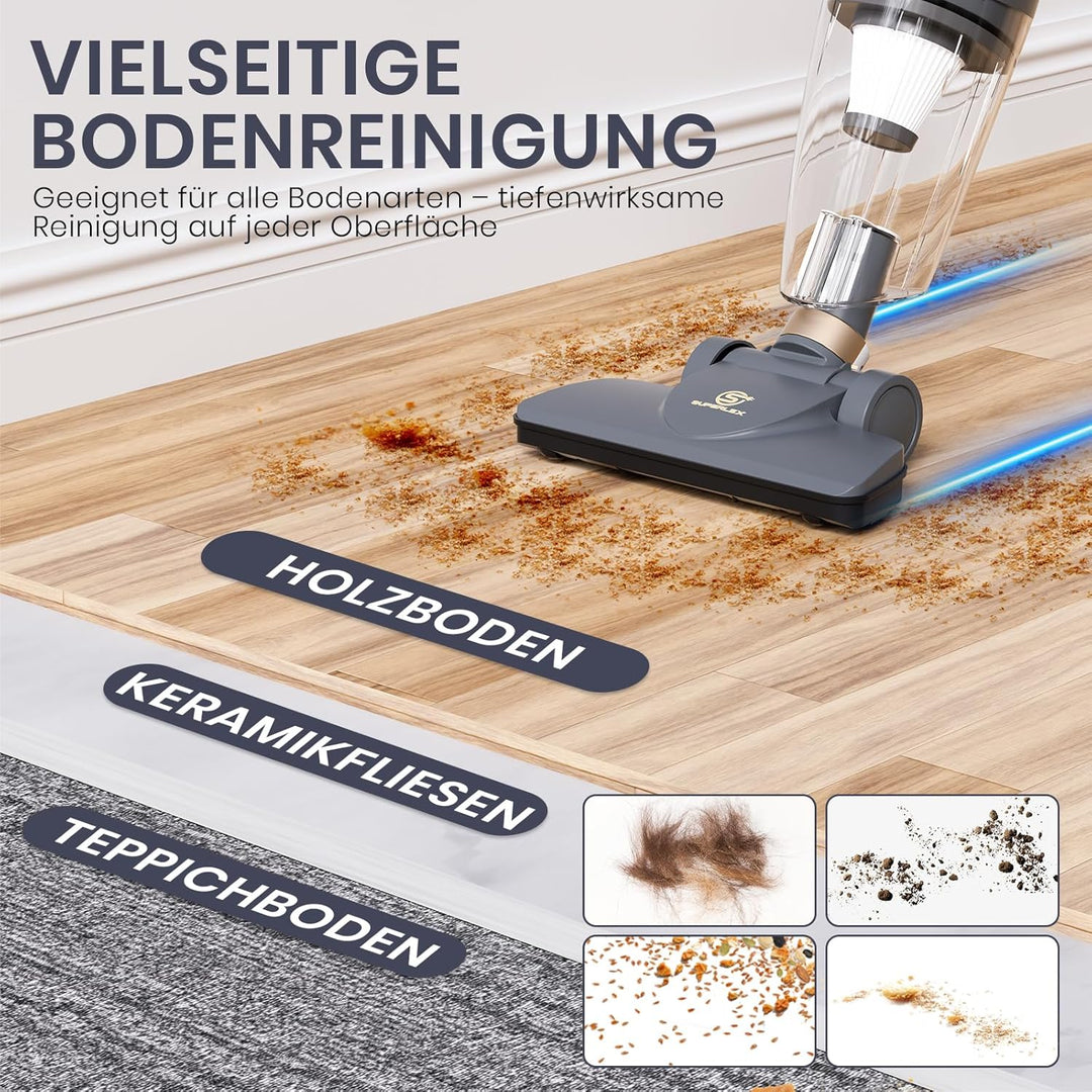 Stielstaubsauger mit Kabel 600W 13kPa Starker Staubsauger mit HEPA Filter und 2 in 1 Handstaubsauger