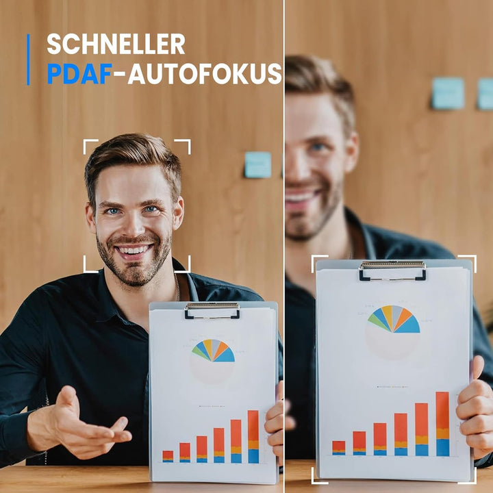 EMEET 2K Webcam - C960 2K Webcam mit Dual Mikrofon, Web Cam mit Objektivabdeckung, 76° Streaming Kam