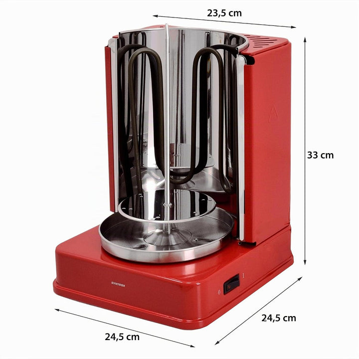 Syntrox Germany Dönergrill ROT-1400W-RED-Avila Gyrosgrill Kebapgrill Schaschlikgrill Rotisserie Hähn