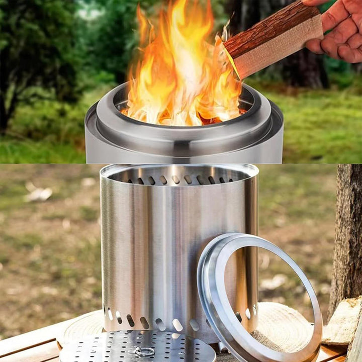Mini Rauchfreie Feuerschale Feuerschale Klein Campingkocher für den Aussenbereich Edelstahl Tragbar