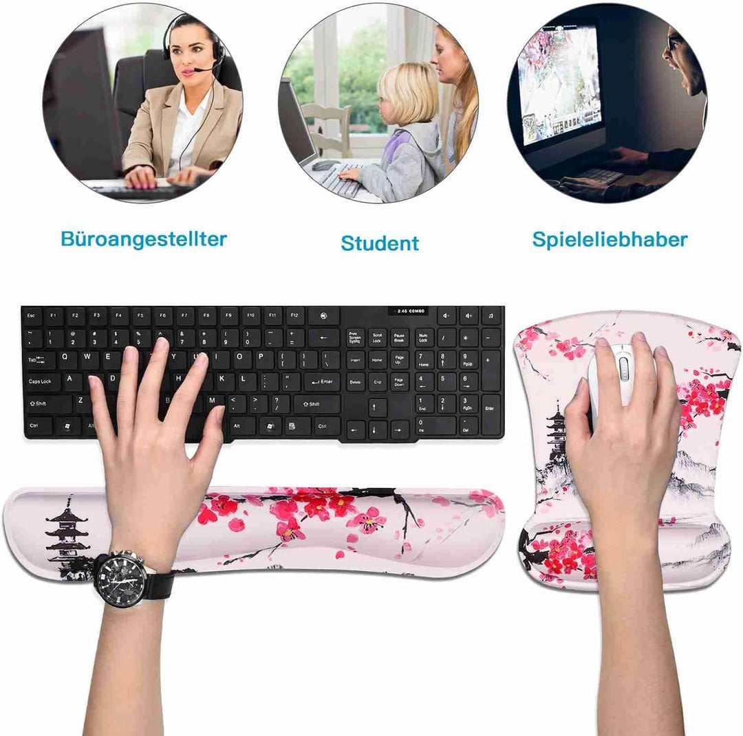 Mauspad mit Handgelenkauflage Ergonomisches Mauspad mit Gelkissen Mousepad Handballenauflage Tastatu