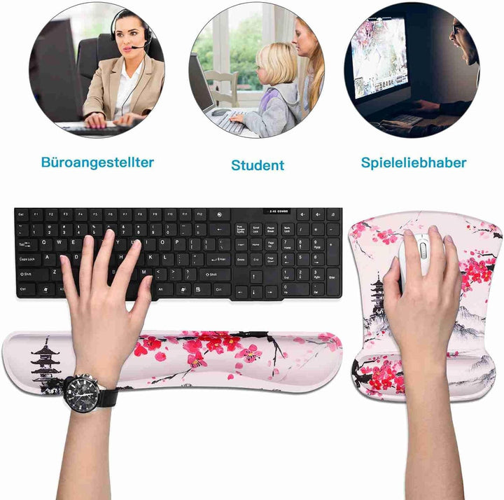 Mauspad mit Handgelenkauflage Ergonomisches Mauspad mit Gelkissen Mousepad Handballenauflage Tastatu
