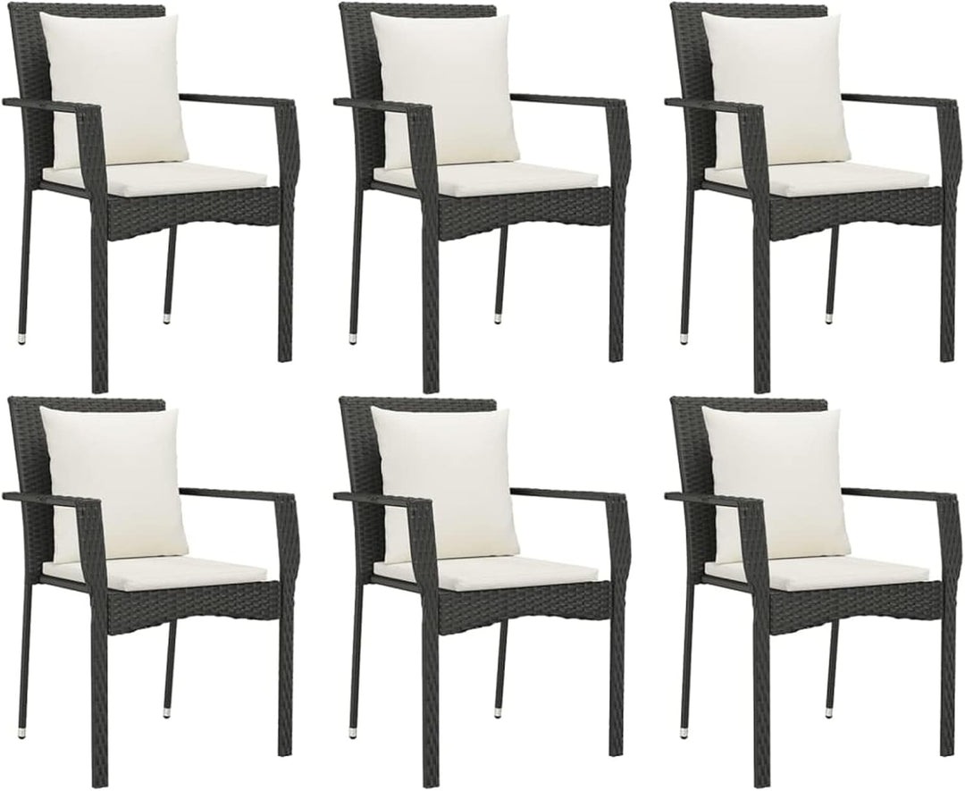 Festnight 7 teilig Garten Sitzgruppe Poly Rattan Gartenmöbel Set 6 Personen Essgruppe Gartentisch mi
