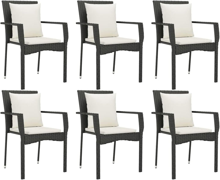 Festnight 7 teilig Garten Sitzgruppe Poly Rattan Gartenmöbel Set 6 Personen Essgruppe Gartentisch mi