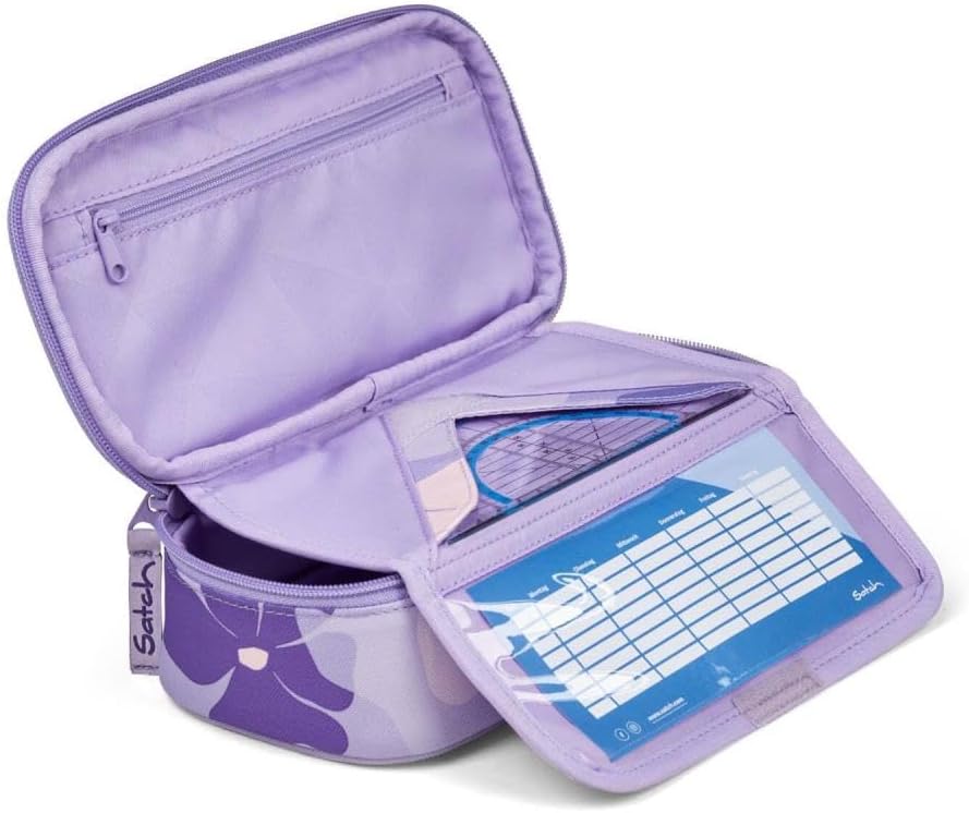 Satch pack Schulrucksack Set 2tlg. inkl. Schlamperbox (Lilac Blossom), Lilac Blossom