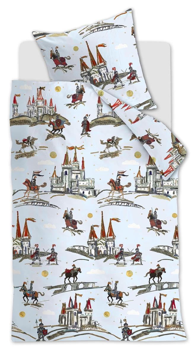 Beddinghouse Kinder Bettwäsche Good Knights, Mehrfarbig, Grösse:135x200 cm + 80x80 cm, 135x200 cm +