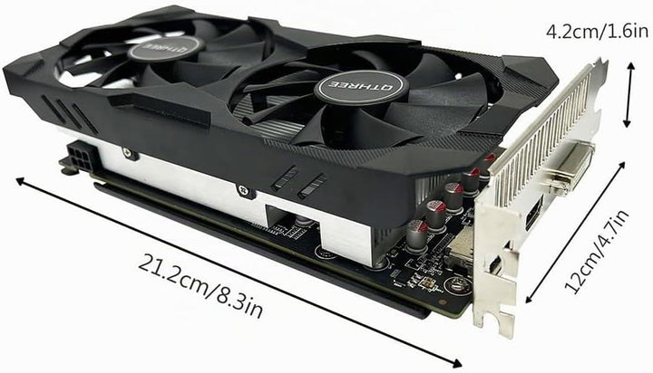 QTHREE Radeon RX 560xt 8GB GDDR5 128-bit Grafikkarte, HDMI, DVI-D, DisplayPort, Grafikkarten PC für