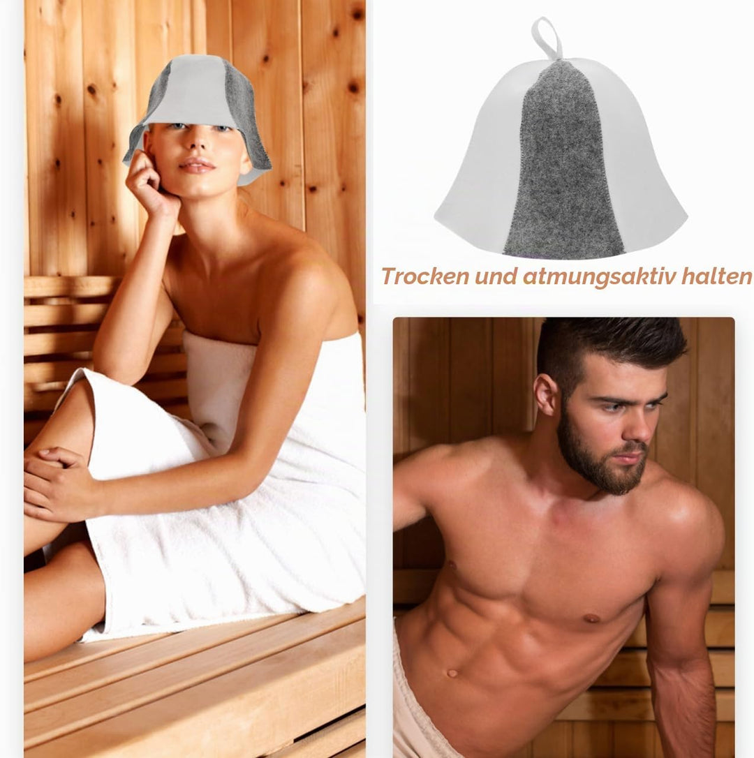 Felt Sauna Hut - Komfortable Sauna MüTze FüR Herren Und Damen Schutz FüR Kopf Und Augen Ideal FüR Da
