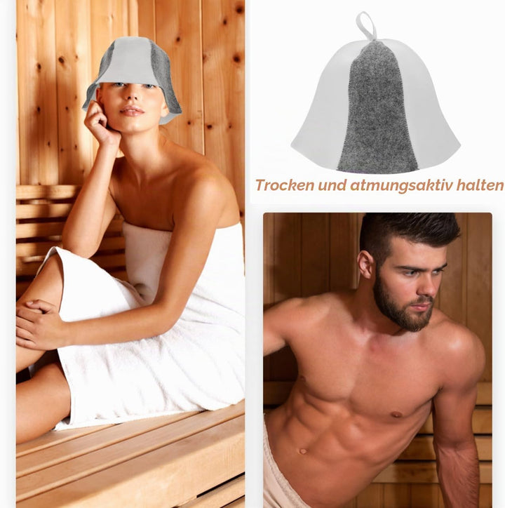 Felt Sauna Hut - Komfortable Sauna MüTze FüR Herren Und Damen Schutz FüR Kopf Und Augen Ideal FüR Da