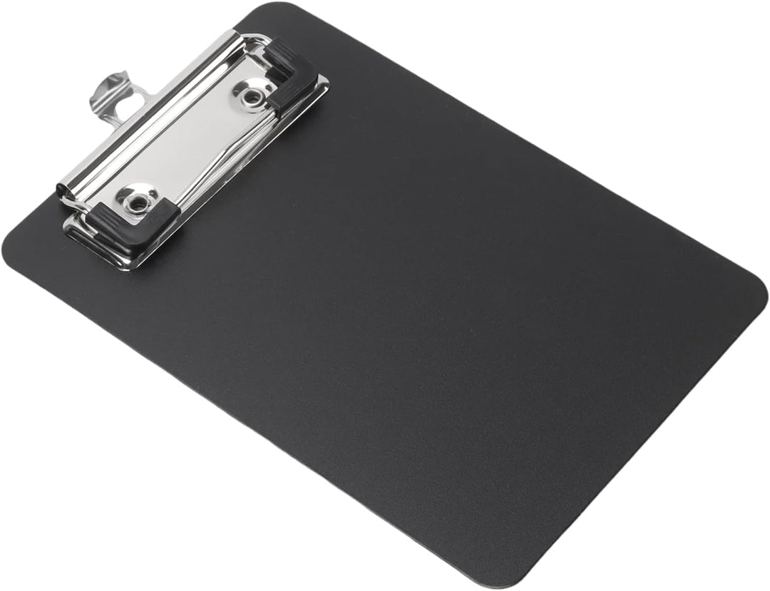 18 Stück Schwarz Klemmbrett A6, 10 x 15 cm Kunststoff Schreibplatte mit Metallklemme, Klemmbretter m