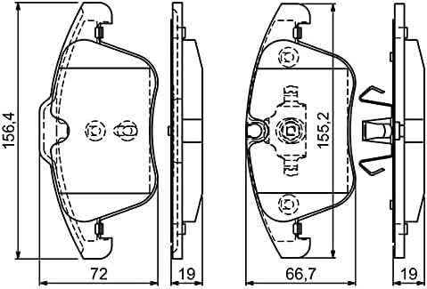 Bosch BP1080 Bremsbeläge - Vorderachse - ECE-R90 Zertifizierung - vier Bremsbeläge pro Set