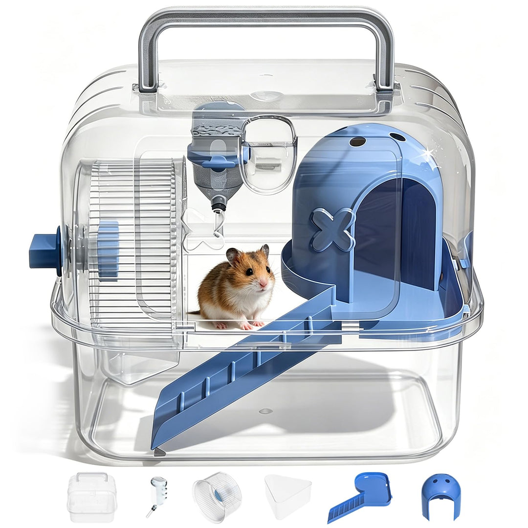 Transportbox Hamster Kleintier Transportkäfig 24 x 18 x 20 cm Tragbarer Reisekäfig Transportbox mit