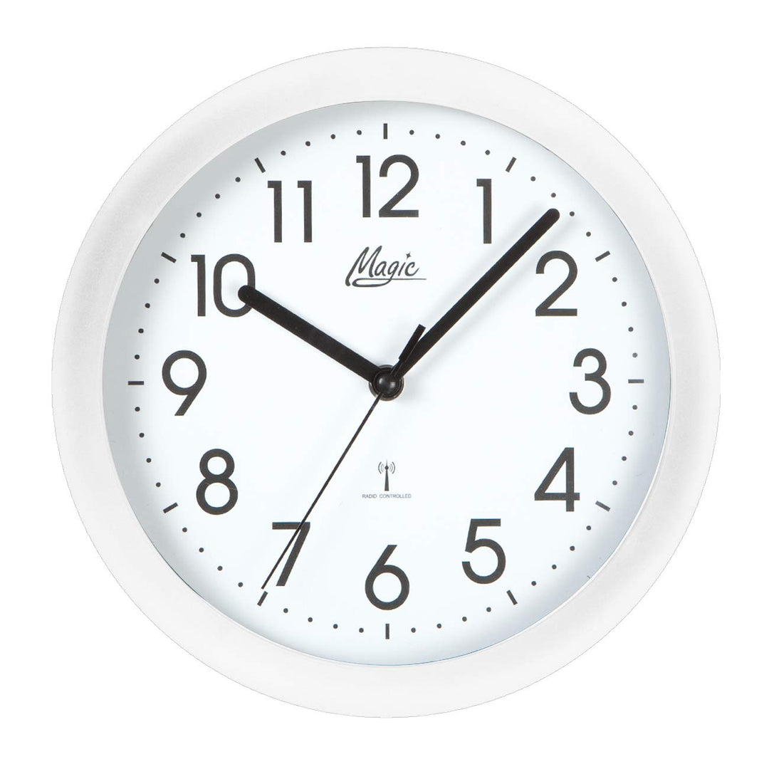 MAGIC Funkwanduhr Küchenuhr Funkgesteuert 25 cm Weiss - 4490/0 M