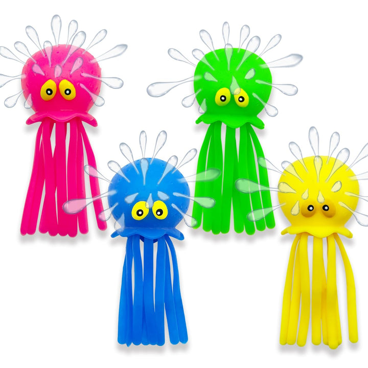 Set mit 4 Oktopus Wasserbomben, Gummi Badespielzeug für Kleinkinder, Sensorisches Stressabbau Poolsp