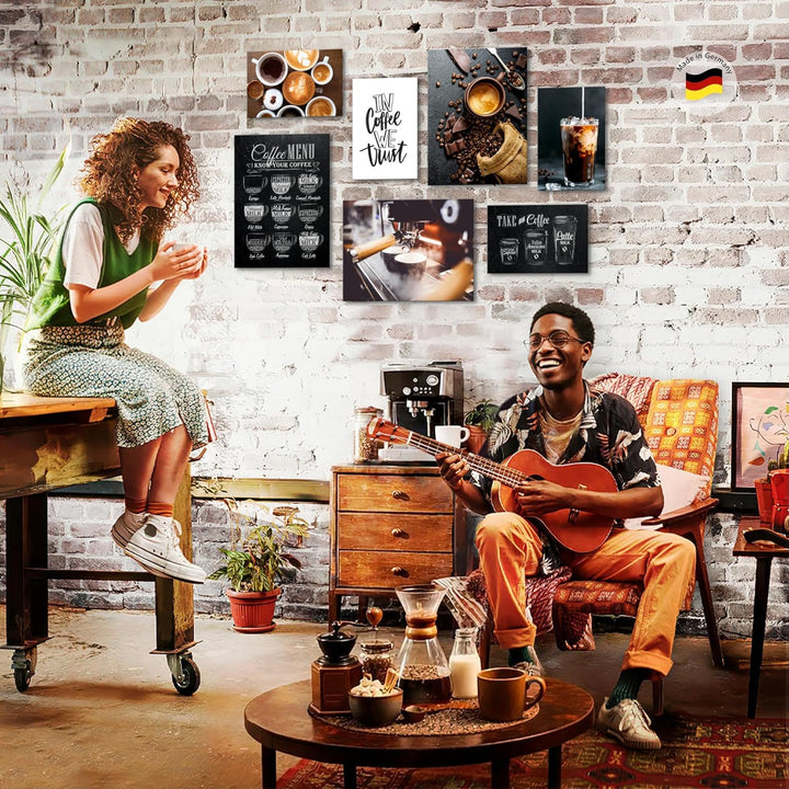 Novart Wandbilder Kaffee Coffee - KOMPLETT AUFHÄNGFERTIG - Küche Esszimmer Küchenbilder- 7 Moderne M