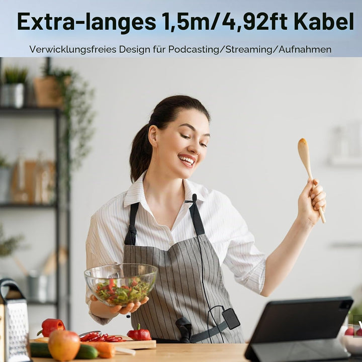Lavalier-Ansteckmikrofon, Kondensator-Mikrofon, Kondensator, kabelgebunden, Lav-Mikrofon (gerader 3,