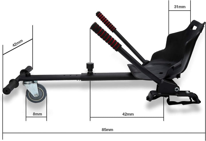 Herrselsam Hoverboard Sitz, Hoverboard mit Sitz verstellbarer,Sitzscooter Kompatibel Sitz für 6,5-10