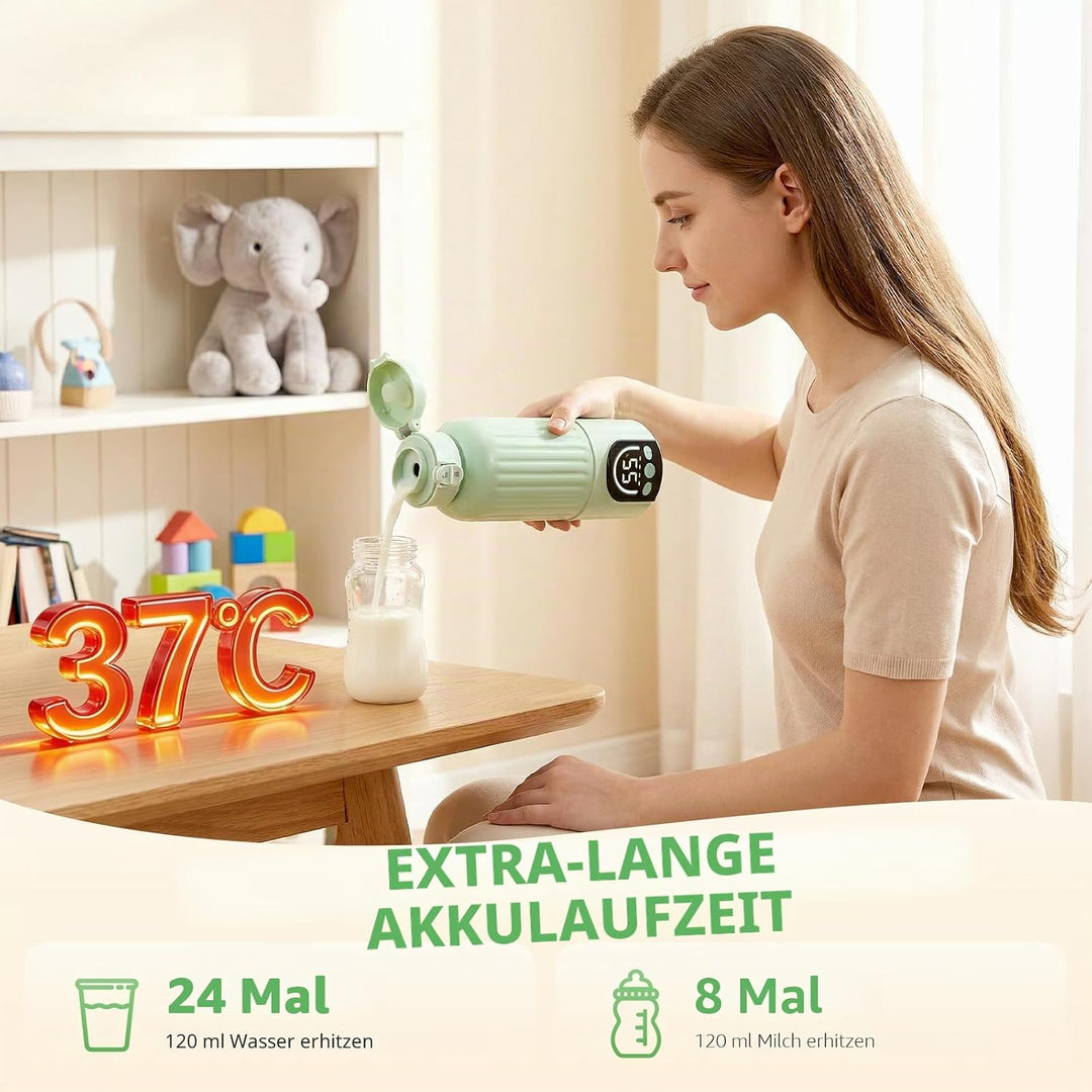 Baby Flaschenwärmer Tragbar 500ml, 18000mAh, 140W Schnelle Aufheizung &amp; Präzise Temperaturkontrolle,