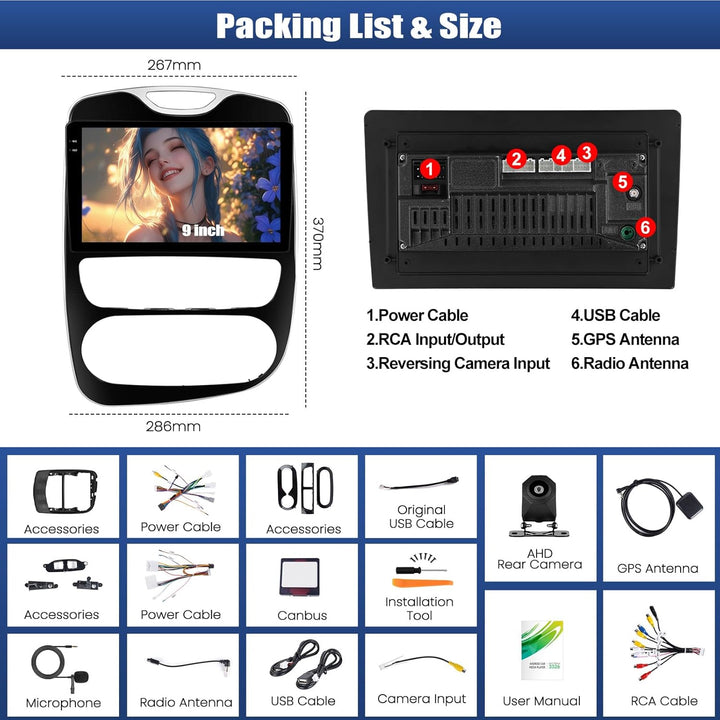 CAMECHO 4+64G 10 Zoll Android 15 Navi Autoradio für Renault Clio 4 2012-2018, Clio Radio Bluetooth m