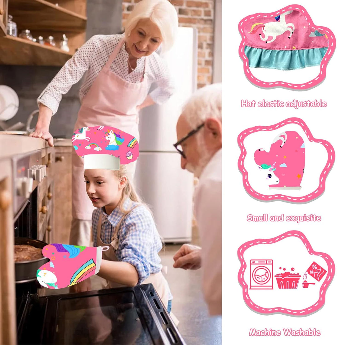 Chef-Set Koch-und Backset für Kinder, Backset Küchenspielzeug Set Rollenspiele mit Schürzen, Kochmüt