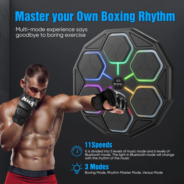 Music Boxing Machine, Elektronische Boxmaschine mit Musik, Bluetooth, 11 Geschwindigkeits, 3 Trainin
